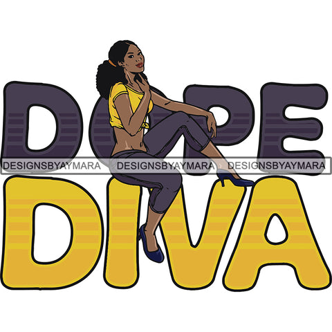 Afro Melanin Popping Dope Diva Quotes SVG Cutting Files For Silhouette Cricut and More