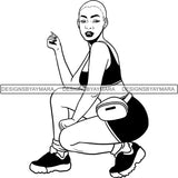 Melanin Bald Short Hairstyle Queen Goddess Nubian .SVG Cut Files For Silhouette and Cricut and Much More