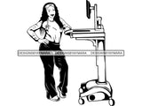 Afro Nurse Woman Expertise Doctor Uniform Confidence Happiness Medical Occupation Clinic Healthcare And Medicine .SVG .EPS .PNG Vector Clipart Digital Cricut Circuit Cut Cutting