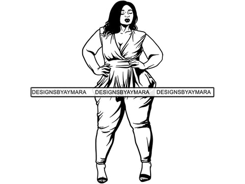Afro Woman SVG BBW Big and Bougie African American Ethnicity Classy Lady Diva Queen .PNG .JPG .EPS .SVG Vector Clipart Clipart Cricut Circuit Cut Cutting