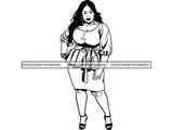 Afro Woman SVG BBW Big and Bougie African American Ethnicity Classy Lady Diva Queen .PNG .JPG .EPS .SVG Vector Clipart Clipart Cricut Circuit Cut Cutting