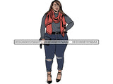 Plus Size Curvy Woman Thick Goddess BBW African American Ethnicity Queen Diva Classy Lady .SVG .PNG .JPG Vector Clipart Not For Cutting