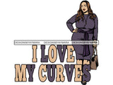 Plus Size Curvy Woman Thick Goddess BBW African American Ethnicity Queen Diva Classy Lady .SVG .PNG .JPG Vector Clipart Not For Cutting