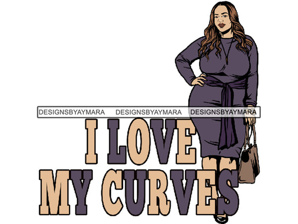 Plus Size Curvy Woman Thick Goddess BBW African American Ethnicity Queen Diva Classy Lady .SVG .PNG .JPG Vector Clipart Not For Cutting
