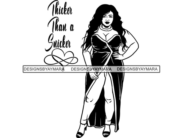 Afro Thick BBW Woman SVG African American Ethnicity Afro Puffy Hair Queen Diva Classy Lady  Beautiful Big And Bougie SVG PNG JPG EPS Vector Clipart Cricut Cutting Cut