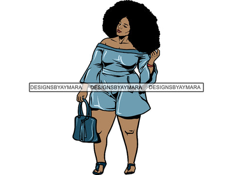 Afro Thick BBW Woman African American Ethnicity Afro Puffy Hair Queen Diva Classy Lady  Beautiful Big And Bougie  PNG JPG EPS Vector Clipart