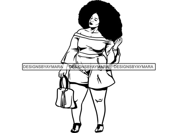 Afro Woman SVG BBW Big and Bougie African American Ethnicity Classy Lady Diva Queen .PNG .JPG .EPS .SVG Vector Clipart Clipart Cricut Circuit Cut Cutting