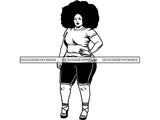 Afro Woman SVG BBW Big and Bougie African American Ethnicity Classy Lady Diva Queen .PNG .JPG .EPS .SVG Vector Clipart Clipart Cricut Circuit Cut Cutting