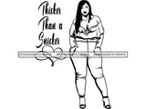 Afro Thick BBW Woman SVG African American Ethnicity Afro Puffy Hair Queen Diva Classy Lady  Beautiful Big And Bougie SVG PNG JPG EPS Vector Clipart Cricut Cutting Cut