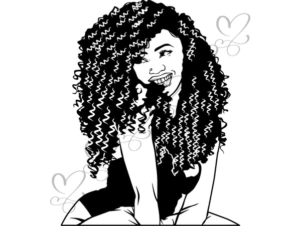 Afro Beautiful Black Woman SVG African American Ethnicity Afro Puffy Hairstyle Beauty Salon Queen Diva Classy Lady  Beautiful People Beauty Salon Princess