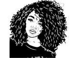 Afro Beautiful Black Woman SVG African American Ethnicity Afro Puffy Hairstyle Beauty Salon Queen Diva Classy Lady  Beautiful People Beauty Salon Princess