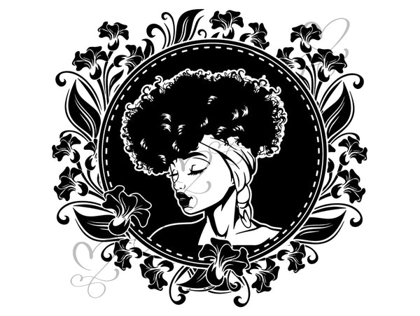 Afro Beautiful Black Woman SVG African American Ethnicity Afro Puffy Hairstyle Beauty Salon Queen Diva Classy Lady  Beautiful People Beauty Salon Princess
