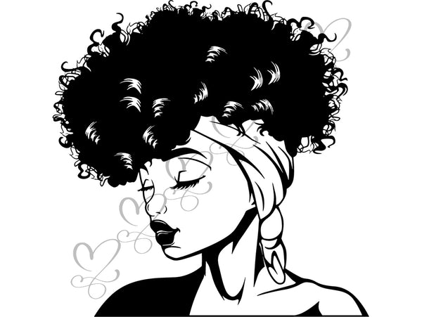 Afro Beautiful Black Woman SVG African American Ethnicity Afro Puffy Hairstyle Beauty Salon Queen Diva Classy Lady  Beautiful People Beauty Salon Princess