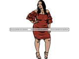 Afro Thick BBW Woman SVG African American Ethnicity Afro Puffy Hair Queen Diva Classy Lady  Beautiful Big And Bougie  PNG JPG EPS Vector Clipart