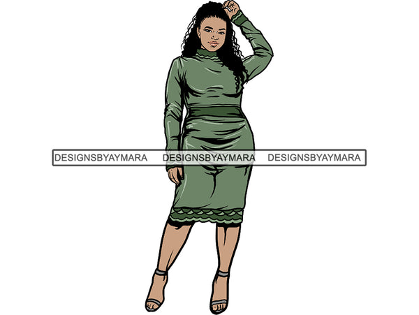 Afro Thick BBW Woman SVG African American Ethnicity Afro Puffy Hair Queen Diva Classy Lady  Beautiful Big And Bougie  PNG JPG EPS Vector Clipart