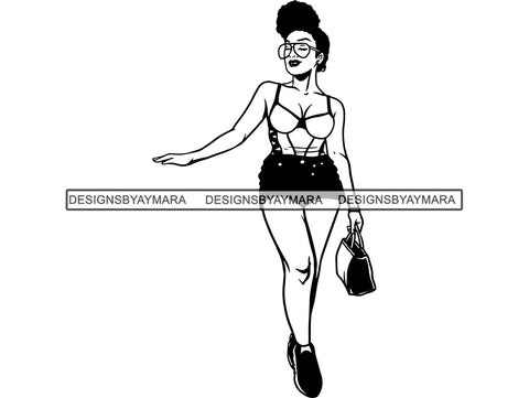 Afro Woman SVG African American Ethnicity Queen Diva Classy Lady  .SVG .EPS .PNG Vector Clipart Cricut Circuit Cut Cutting