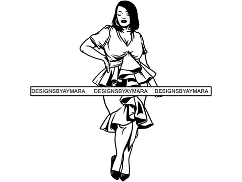 Afro Woman SVG BBW Big and Bougie African American Ethnicity Classy Lady Diva Queen .PNG .JPG .EPS .SVG Vector Clipart Clipart Cricut Circuit Cut Cutting