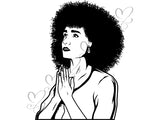 Beautiful Woman Praying God SVG Queen Diva Classy Lady .SVG .EPS .PNG .JPG Vector Clipart Digital Cricut Circuit Cut Cutting