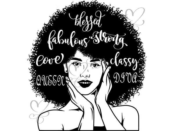 Afro Woman SVG Free Cut Files For Silhouettes and Cricut