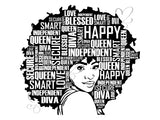 Afro Beautiful Black Woman SVG African American Ethnicity Afro Puffy Hairstyle Beauty Salon Queen Diva Classy Lady  Beautiful People Beauty Salon Princess