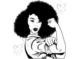 Afro Beautiful Black Woman SVG African American Ethnicity Afro Puffy Hairstyle Beauty Salon Queen Diva Classy Lady  Beautiful People Beauty Salon Princess