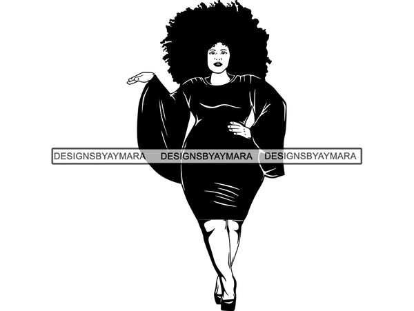 Afro Woman SVG BBW Big and Bougie African American Ethnicity Classy Lady Diva Queen .PNG .JPG .EPS .SVG Vector Clipart Clipart Cricut Circuit Cut Cutting