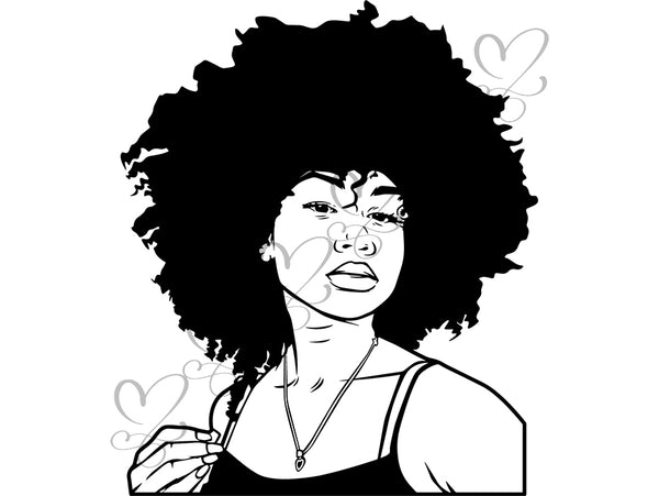 Afro Beautiful Black Woman SVG African American Ethnicity Afro Puffy Hairstyle Beauty Salon Queen Diva Classy Lady  Beautiful People Beauty Salon Princess