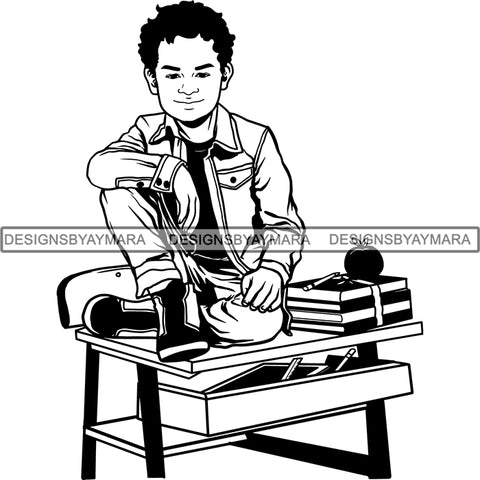 Back to School Kid Student Education Supplies .SVG Cut Files for Silhouette and Cutting