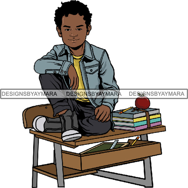 Back to School Kid Student Education Supplies .PNG Print File Not For Cutting