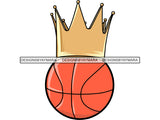 Basketball King Winner Sport Champion Varsity Player Game Ball Crown Gold Champ Trophy Tournament.PNG .SVG Clipart Vector Cricut Cut Cutting