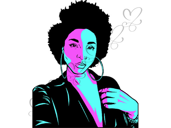 Afro Beautiful Black Woman SVG African American Ethnicity Afro Puffy Hairstyle Beauty Salon Queen Diva Classy Lady  Beautiful People Beauty Salon Princess