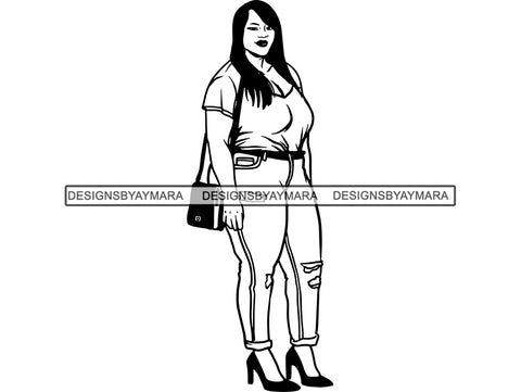 Afro Woman SVG BBW Big and Bougie African American Ethnicity Classy Lady Diva Queen .PNG .JPG .EPS .SVG Vector Clipart Clipart Cricut Circuit Cut Cutting