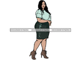 Afro Thick BBW Woman African American Ethnicity Queen Diva Classy Lady Beautiful Big And Bougie  PNG JPG EPS Vector Clipart