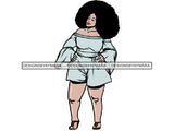 Afro Thick BBW Woman African American Ethnicity Afro Puffy Hair Queen Diva Classy Lady  Beautiful Big And Bougie  PNG JPG EPS Vector Clipart
