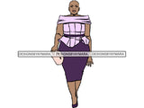 Afro Thick BBW Woman African American Ethnicity Queen Diva Classy Lady Beautiful Big And Bougie  PNG JPG EPS Vector Clipart