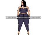 Afro Thick BBW Woman African American Ethnicity Queen Diva Classy Lady Beautiful Big And Bougie  PNG JPG EPS Vector Clipart
