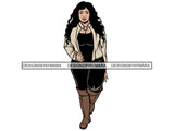 Afro Thick BBW Woman African American Ethnicity Afro Puffy Hair Queen Diva Classy Lady  Beautiful Big And Bougie  PNG JPG EPS Vector Clipart