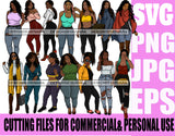 Divas Bundle 40 Designs For Commercial And Personal Use Black Girls Fashion Hipster Woman Nubian Queen Melanin SVG Cutting Files For Silhouette Cricut and More