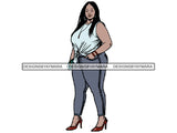 Afro Thick BBW Woman African American Ethnicity Queen Diva Classy Lady Beautiful Big And Bougie  PNG JPG EPS Vector Clipart