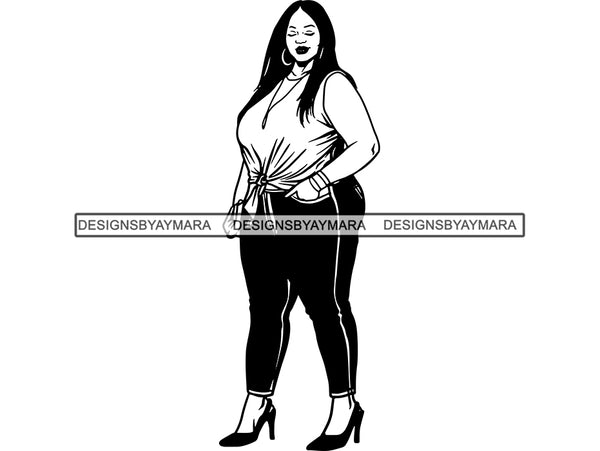 Afro Beautiful Black Woman SVG BBW Big And Bougie African American Ethnicity Queen Diva Classy Lady  .SVG .EPS .PNG Vector Clipart Cricut Circuit Cut Cutting