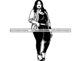 Afro Woman SVG BBW Big And Bougie African American Ethnicity Queen Diva Classy Lady  .SVG .EPS .PNG Vector Clipart Cricut Circuit Cut Cutting