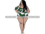 Afro Thick BBW Woman African American Ethnicity Queen Diva Classy Lady Beautiful Big And Bougie  PNG JPG EPS Vector Clipart