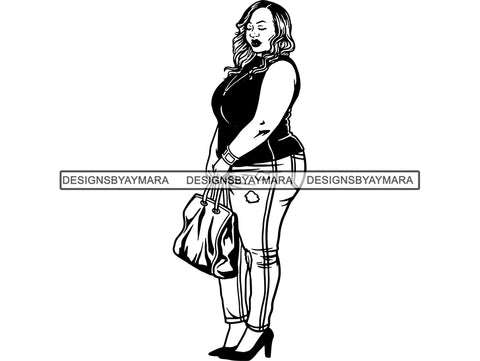 Afro Beautiful Black Woman SVG BBW African American Ethnicity Afro Puffy Hairstyle Beauty Salon Queen Diva Classy Lady  .SVG .EPS .PNG Vector Clipart Digital Cricut Circuit Cut Cutting