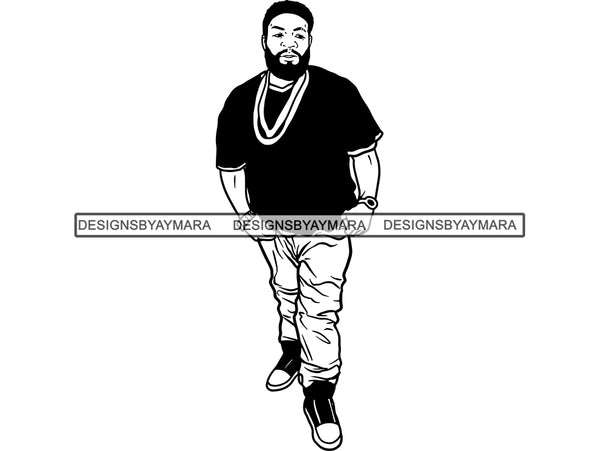 Afro Big and Tall Man #15 SVG Cut Files For Silhouette and Cricut