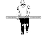 Afro Big and Tall Man #3 SVG Cut Files For Silhouette and Cricut