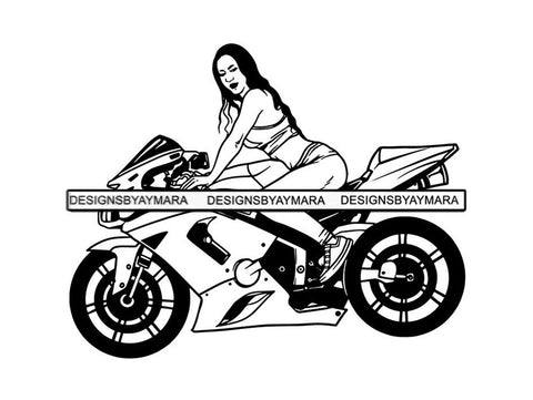 Beautiful Biker Woman .SVG Speed Angels Motorcycle Gears Goddess Fabulous Diva Classy Lady Nubian Queen .SVG .EPS .PNG .JPG Vector Clipart Cricut Circuit Cut Cutting