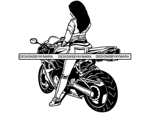 Beautiful Biker Woman .SVG Speed Angels Motorcycle Gears Goddess Fabulous Diva Classy Lady Nubian Queen .SVG .EPS .PNG .JPG Vector Clipart Cricut Circuit Cut Cutting