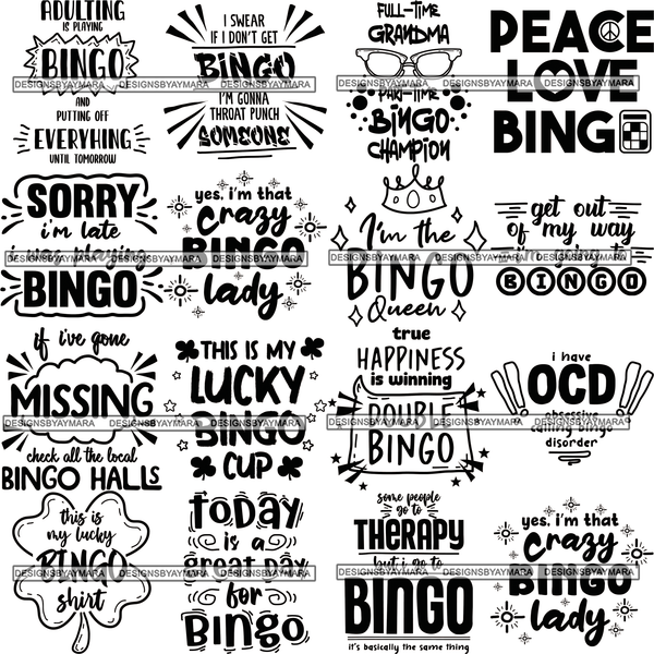 Mega Bundle 174 Designs Teacher Quotes Kids Toddler Bingo Funny Positive Christmas Quotes Halloween Wine Quotes SVG PNG JPG Cutting Designs Silhouette Sublimation Designs