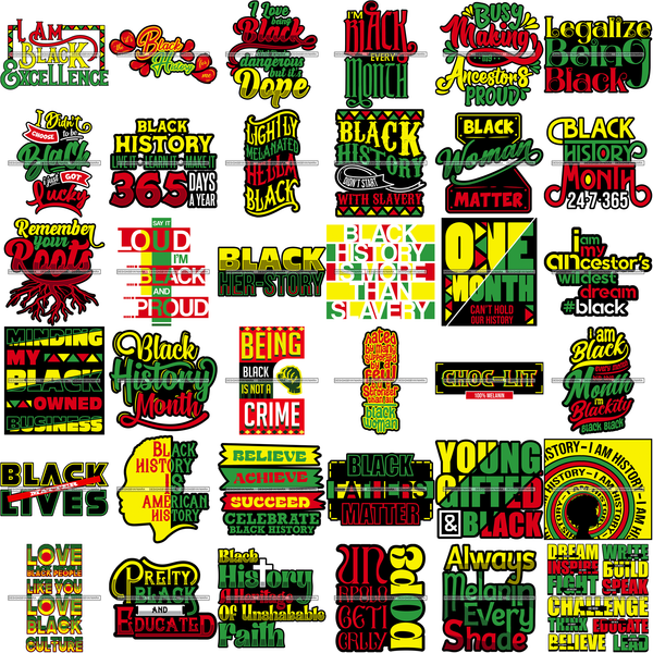 Bundle Black History Month Mega Bundle For Commercial Use PNG SVG JPG Print Cutting Digital Download Art Digital Tshirt Logo Sublimation Cricut Clipart Artwork Illustration