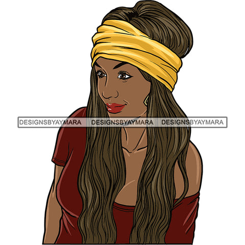 Beautiful Woman Turban Head Wrap Hairstyle SVG Files For Cutting and More!